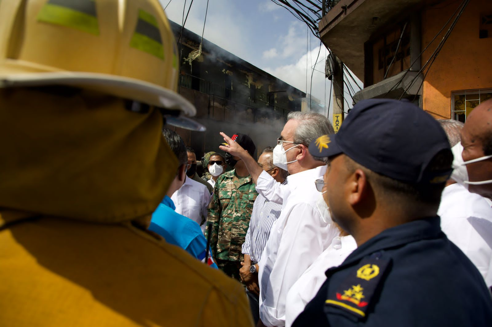 Presidente Luis Abinader en siniestro San Cristóbal