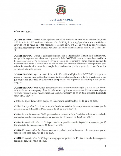 Decreto 401-21