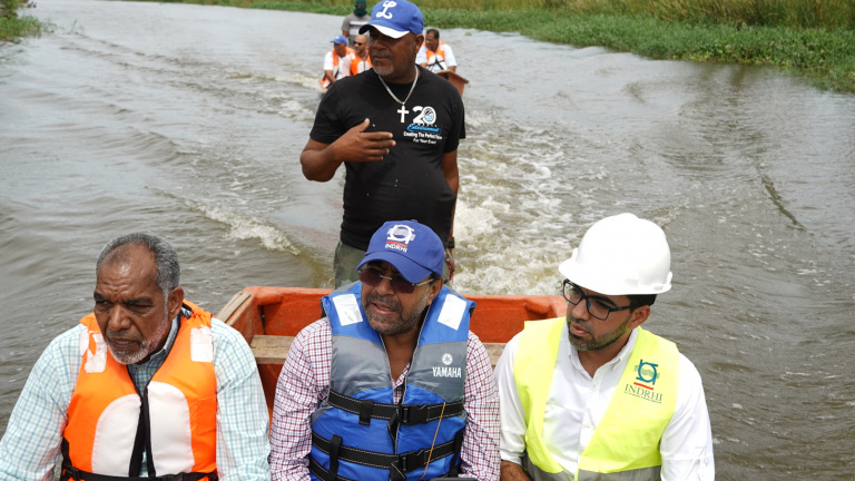 Caba Romano supervisó los trabajos realizados en el río Nagua